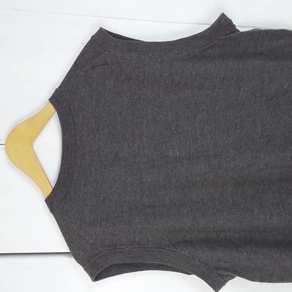 Turnbury Dark Gray Luxe Extra fine Merino Wool Preppy Sweater Vest Neutral Sz.XL - Picture 5 of 9